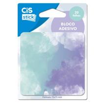 Bloco Adesivo Sticky Notes Decorado Azul 75x75mm - 20 Folhas