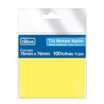 Bloco Adesivo Tili Notes 76x76mm 100 Fs Tilibra Amarelo Neon