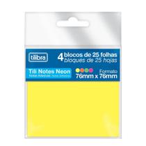 Bloco Adesivo Tili Notes Neon 76 x 76mm com 100 Folhas TILIBRA