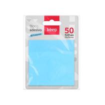 Bloco Adesivo Transparente Azul Pastel Keep 75X75mm 50fls