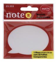 Bloco Adesivo Transparente Balão Note It 74x56mm 50 Folhas Molin - LC