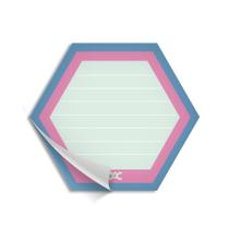 Bloco Anotações Destacável-Hello Hexágono-30 Fol 77x67mm-DAC Bloco Anotações Destacável-Hello Hexágono-30 Fol 77x67mm-DAC