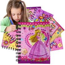 Bloco Anotações Infantil Fofo Princes Escolar Diário Caderno