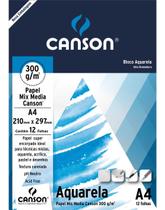 Bloco Aquar. Mix Media 300gr 7180 A4 Canson