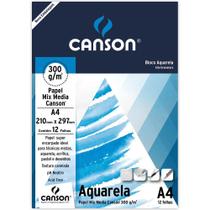 Bloco Aquar. Mix Media 300gr 7180 A4 Canson