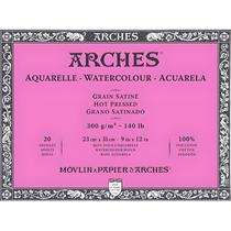 Bloco Arches Aquarelle 300 G/m² Grão Acetinado Branco 23x31cm 20 Folhas