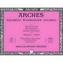 Bloco Arches Aquarelle 300 G/m² Grão Acetinado Branco 31x41cm 20 Folhas