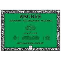 Bloco Arches Aquarelle 300 G/m² Grão Fino Branco 18x26cm 20 Folhas