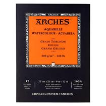 Bloco Arches Aquarelle 300 G/m² Grão Rugoso 23x31cm Branco 12 Folhas