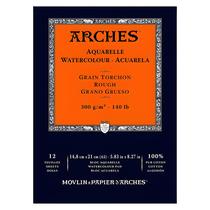 Bloco Arches Aquarelle 300 G/m² Grão Rugoso A5 Branco 12 Folhas