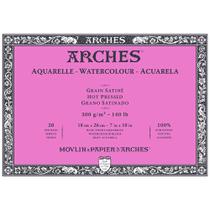 Bloco Arches Papel Aquarela Satine Hot Pressed 18X26cm 20Fls A1795070