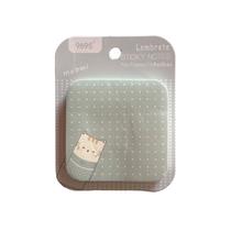 Bloco Auto Adesivo Gatinho e Bolinhas - Azul