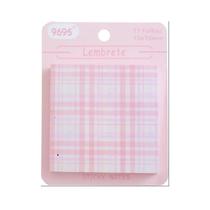 Bloco Auto Adesivo Xadrez - Rosa