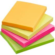 Bloco Autoadesivo 38x50mm Pequeno 4Cores Neon 200 folhas