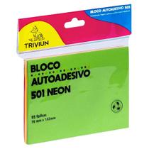 Bloco Autoadesivo 501 Neon Triviun 76mm x 102mm
