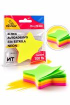 BLOCO AUTOADESIVO ESTRELA NEON 76x76 mm 100 FLS