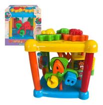 Bloco Baby Brinquedo Educativo e Interativo para Bebês Cubo Didático Formas Geométricas