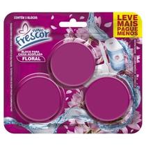 Bloco Caixa Acoplada FLORAL TRIPLO Cartela 3 Blocos Tablete Sanitário Novo Frescor 45g Leve Aroma Perfume das Flores Bloco Caixa Acoplada FLORAL TRIPLO Cartela 3 Blocos Tablete Sanitário Novo Frescor 45g Leve Aroma Perfume das Flores