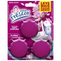 Bloco Caixa Acoplada FLORAL TRIPLO Cartela 3 Blocos Tablete Sanitário Novo Frescor 45g Leve Aroma Perfume das Flores