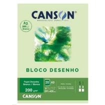 Bloco Canson A3 Branco 20 Folhas Desenho 200g/m²