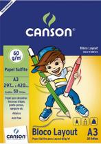 Bloco Canson A3 Branco 50 Folhas Layout 60g/m²