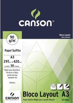 Bloco Canson A3 Branco 50 Folhas Layout 90g/m²