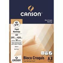 Bloco Canson A3 Manteiga 50 Folhas Croquis