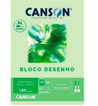 Bloco Canson A4 Branco 20 Folhas Desenho 180g/m² Bloco Canson A4 Branco 20 Folhas Desenho 180g/m²