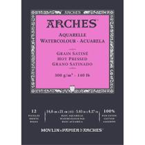 Bloco Canson Arches Grão Satinado Branco A5 300g 12 Folhas