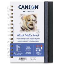 Bloco Canson Art Book Mixed Media Artist Capa Dura 300g A5