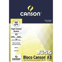 Bloco Canson Desenho A3 180 G/m² C/20 Fls Branco Canson 7165