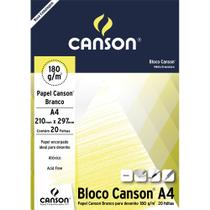 Bloco Canson Desenho Branco 180g/m² A4 210 X 297 Mm com 20 Folhas - 66667164 Bloco Canson Desenho Branco 180g/m² A4 210 X 297 Mm com 20 Folhas - 66667164