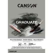 Bloco Canson Graduate Mixed Media Cinza A3 220 g/m 30 Fls C400110372 Bloco Canson Graduate Mixed Media Cinza A3 220 g/m 30 Fls C400110372