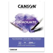 Bloco canson graduate multi tecnica branco 200g a4 20f