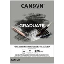 Bloco Canson Graduate Multi Tecnica Cinza 220g A4 30f Canson