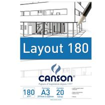 Bloco Canson Layout 180g/m² A3 297 x 420 mm com 20 Folhas 66667028 - CANSON