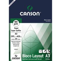 Bloco Canson Layout 180g/m² A3 297 x 420 mm com 20 Folhas 66667028