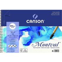 Bloco Canson Montval Papel Aquarela A4 300 g/m Textura Fina Espiral 60807160