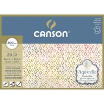 Bloco Canson Papel Aquarelle 36x50 300 g/m Grano Fino 20Fls C400106441