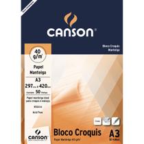 Bloco Canson para Desenho Croquis Manteiga 40g/m² A3 297 X 420 Mm com 50 Folhas - 66667047