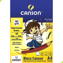 Bloco Canson Para Desenho Escolar A4 20 Branco 140g/m² - Canson 7070