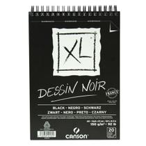 Bloco Canson XL Dessin Noir Black 150g/m² A5 com 30 Folhas