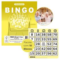 Bloco Cartela para Bingo 96 folhas Cor Amarelo Pacote com 10 Blocos - Animativa