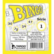 Bloco cartela para bingo amarelo 100 folhas série1 tamoio
