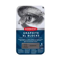 Bloco Carvão Xl Graphite Derwent 6 Cores Estojo Lata