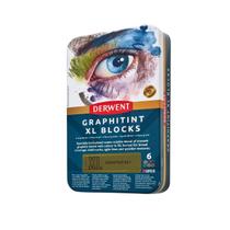 Bloco Carvão Xl Graphitint Derwent 6 Cores Estojo Lata Bloco Carvão Xl Graphitint Derwent 6 Cores Estojo Lata