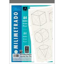 Bloco Colado Milimetrado A4 50 Folhas académie TILIBRA laranja Bloco Colado Milimetrado A4 50 Folhas académie TILIBRA laranja