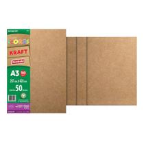 Bloco Coleção Ecocores Kraft Novaprint A3 - 100g 50 Folhas - 297 x 420 cm