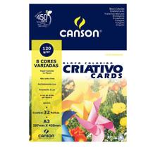 Bloco Colorido Criativo Ca Canson 120/m² A3 297 x 420 mm com 32 Folhas e 8 cores - 66667161 - CANSON Bloco Colorido Criativo Ca Canson 120/m² A3 297 x 420 mm com 32 Folhas e 8 cores - 66667161 - CANSON