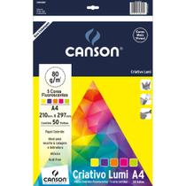 Bloco Colorido Criativo Lumi Canson 75/m² A4 210 X 297 Mm com 50 Folhas e 5 Cores - 66667162